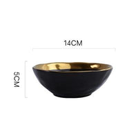 Thumbnail for Ceramic Salad Bowl Gold PeekWise