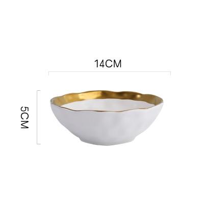 Ceramic Salad Bowl Gold PeekWise