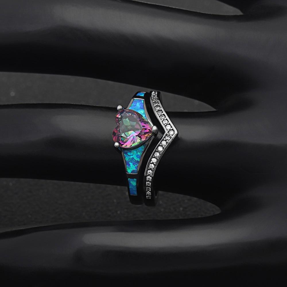 Two Piece Fire Opal Ring Stack