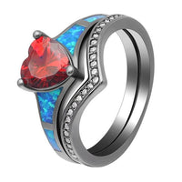 Thumbnail for Two Piece Fire Opal Ring Stack