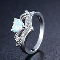 Thumbnail for Oval Cut Heart Fire Opal Ring