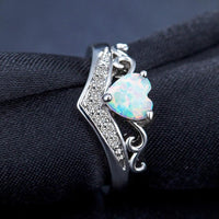 Thumbnail for Oval Cut Heart Fire Opal Ring