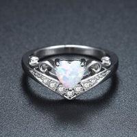 Thumbnail for Oval Cut Heart Fire Opal Ring
