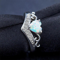 Thumbnail for Oval Cut Heart Fire Opal Ring
