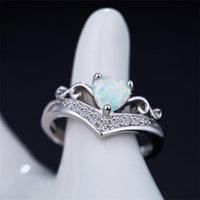Thumbnail for Oval Cut Heart Fire Opal Ring