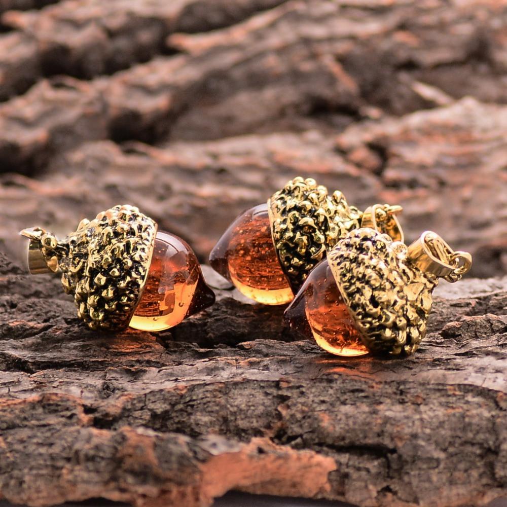 Glass Acorn Necklace