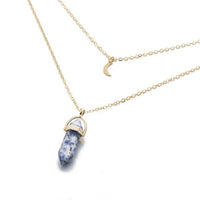 Thumbnail for Multi Layered Moon & Crystal Drop Pendant Necklace