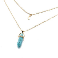 Thumbnail for Multi Layered Moon & Crystal Drop Pendant Necklace