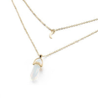 Thumbnail for Multi Layered Moon & Crystal Drop Pendant Necklace