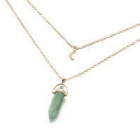 Thumbnail for Multi Layered Moon & Crystal Drop Pendant Necklace