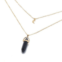 Thumbnail for Multi Layered Moon & Crystal Drop Pendant Necklace