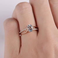 Thumbnail for Oval Cut Rose Gold Double to Single Band Ring