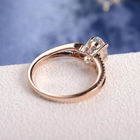 Thumbnail for Oval Cut Rose Gold Double to Single Band Ring
