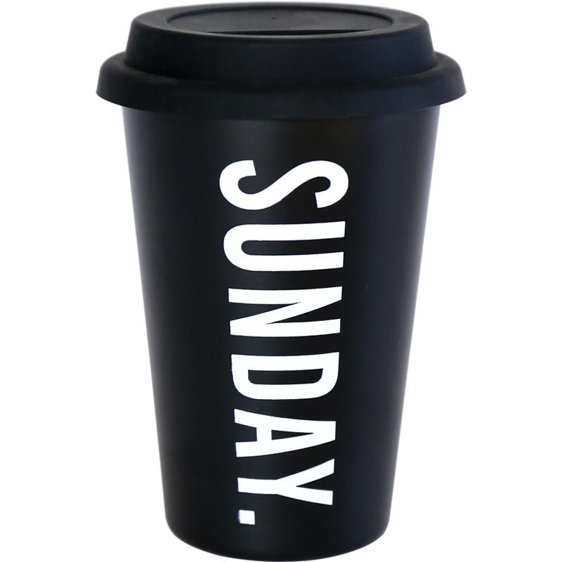 Travel Mug with Lid & Reusable Straw