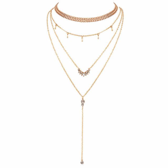 Multi Layered Boho Droplet Necklaces