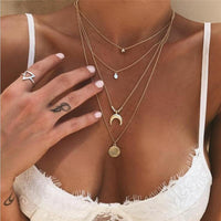 Thumbnail for Multi Layered Boho Moon Pendant Necklace