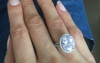 Thumbnail for Oval Cut 6ct CZ Ring