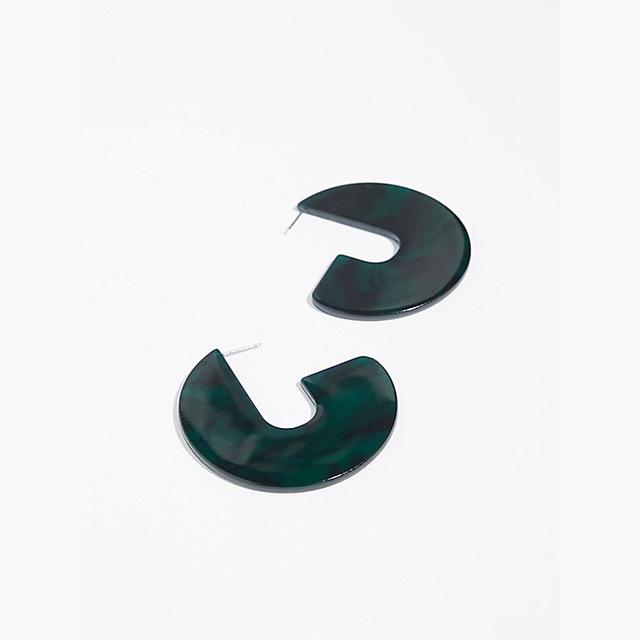 Nora - Flat Semi Hoop Earrings
