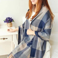 Thumbnail for Oversized Plaid Scarf PeekWise