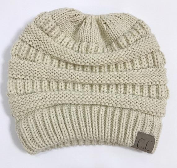 Soft Knit Ponytail Beanie Hat