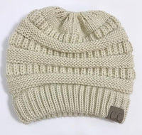 Thumbnail for Soft Knit Ponytail Beanie Hat