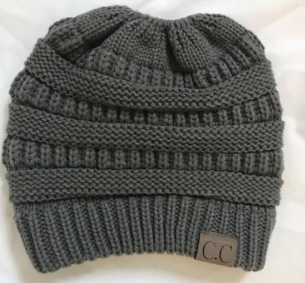 Soft Knit Ponytail Beanie Hat