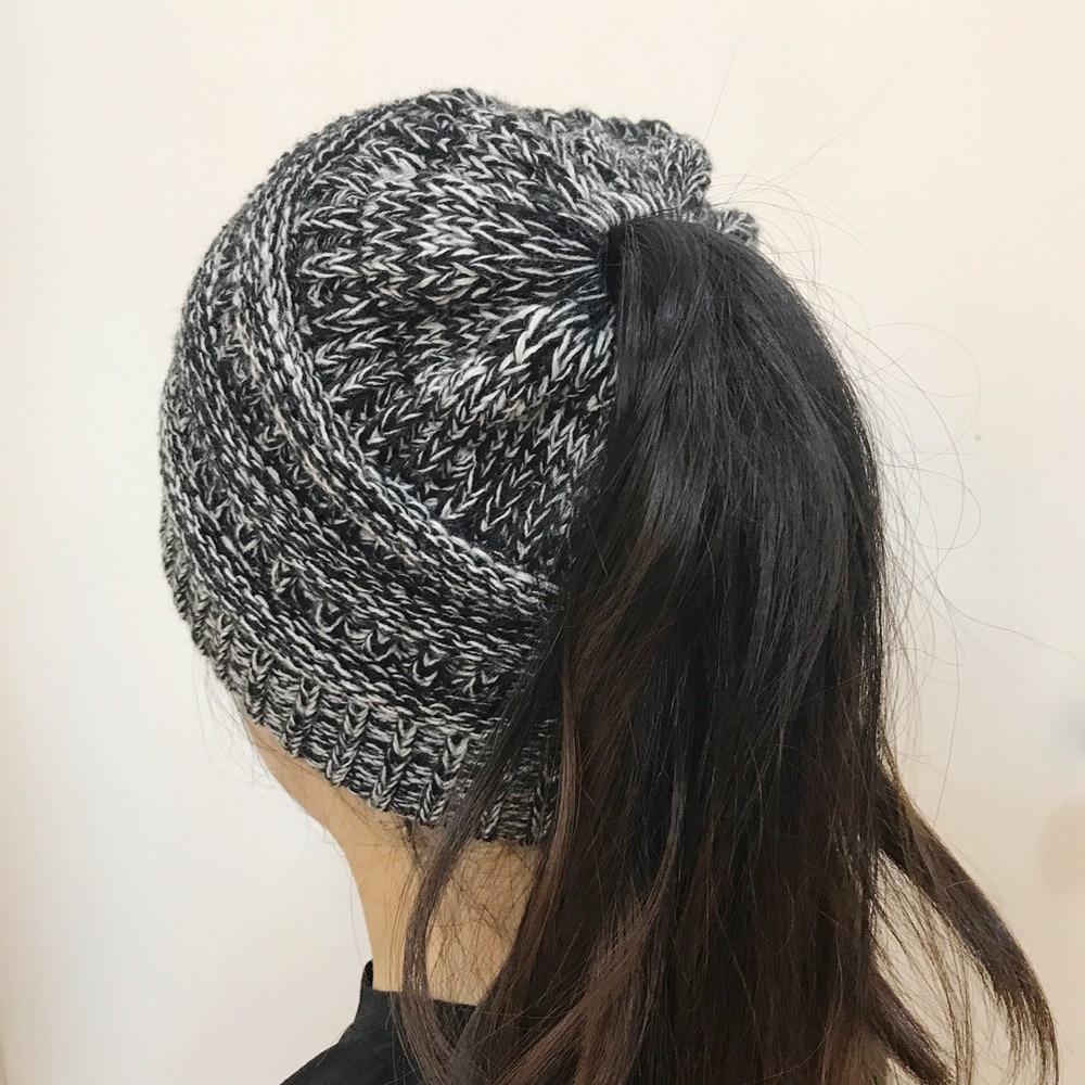 Soft Knit Ponytail Beanie Hat
