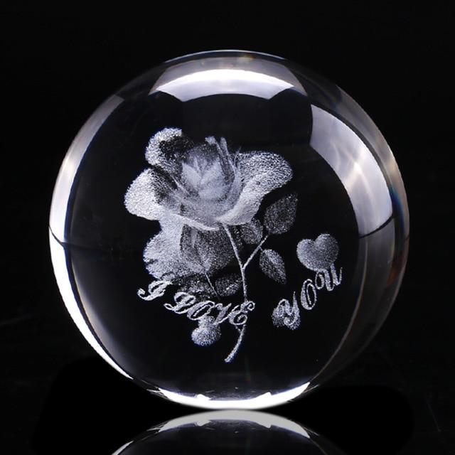 3D Rose Crystal Ball "I Love You" | Gifts Ideas, Crystal Ball Decor, Lighting & More | StylishGram