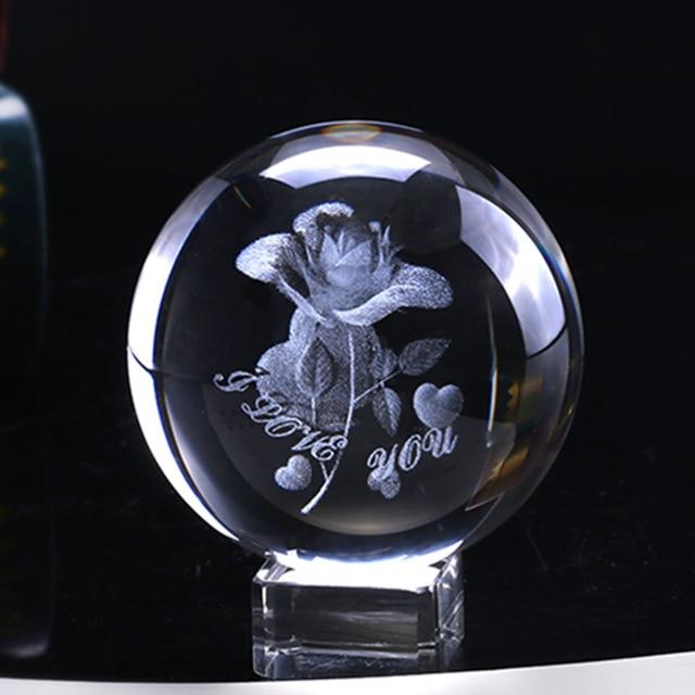 3D Rose Crystal Ball "I Love You" | Gifts Ideas, Crystal Ball Decor, Lighting & More | StylishGram