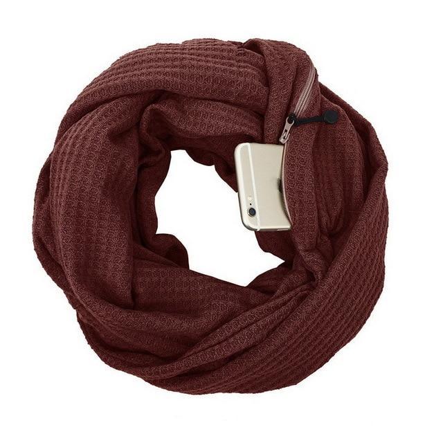 Knit Infinity Scarf With Pocket
