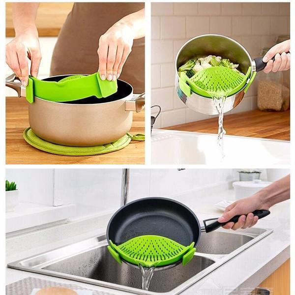 Food Straining Silicone Colander PeekWise