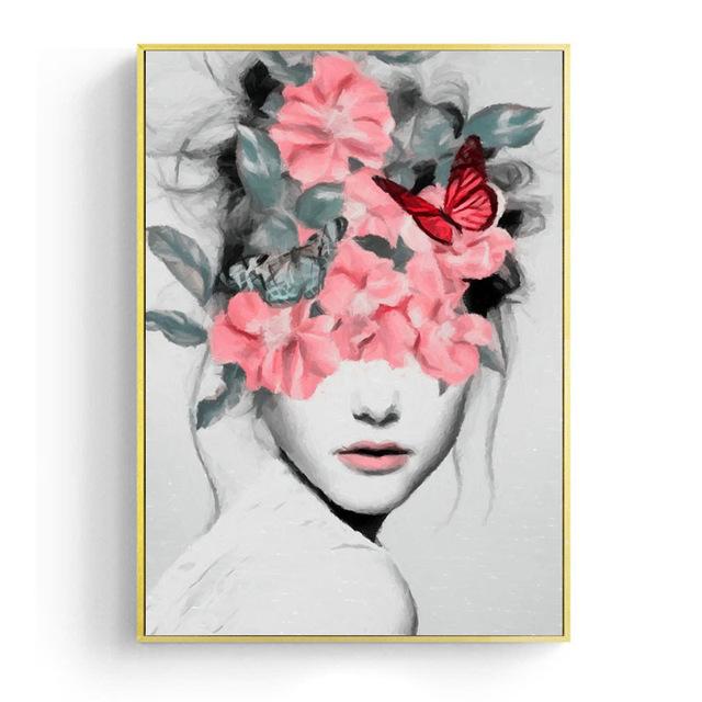 Flower Girl Portrait Canvas Painting PeekWise