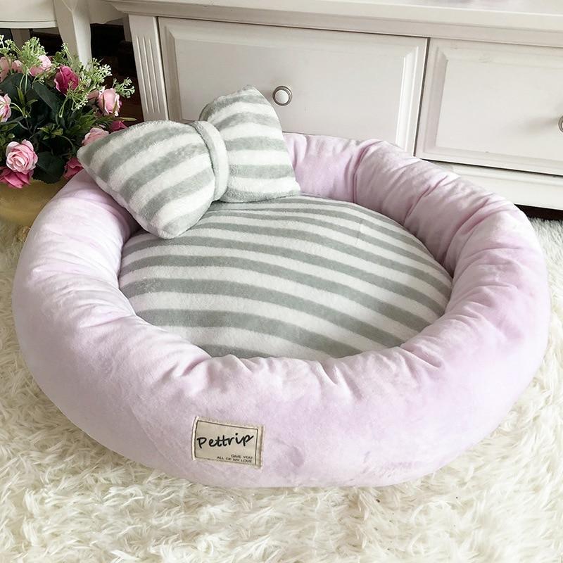 Lola - Round Princess Bow Tie Pet Bed