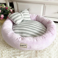 Thumbnail for Lola - Round Princess Bow Tie Pet Bed