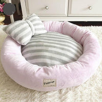 Thumbnail for Lola - Round Princess Bow Tie Pet Bed