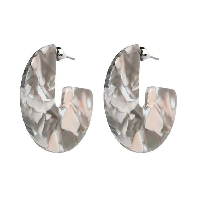 Nora - Flat Semi Hoop Earrings