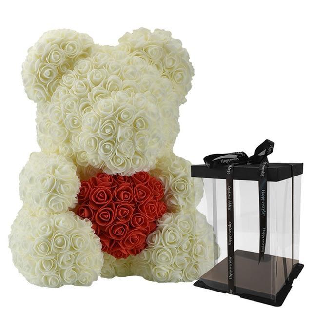 Rose Teddy Bear with Heart