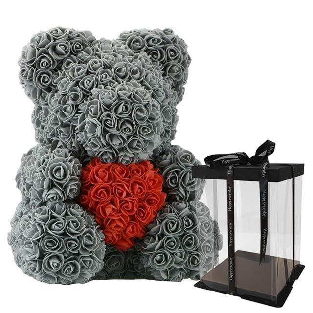 Rose Teddy Bear with Heart