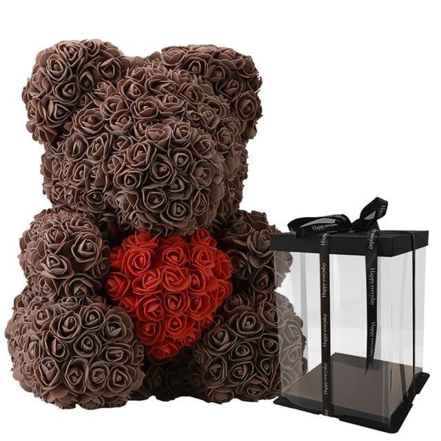 Rose Teddy Bear with Heart