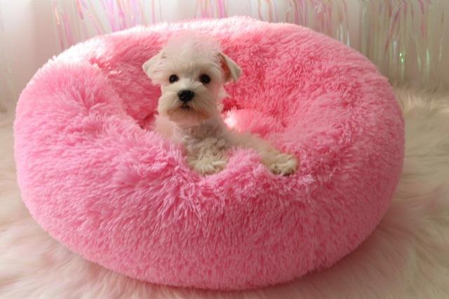 Mini - Round Fluffy Plush Pet Bed