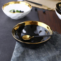 Thumbnail for Ceramic Salad Bowl Gold PeekWise