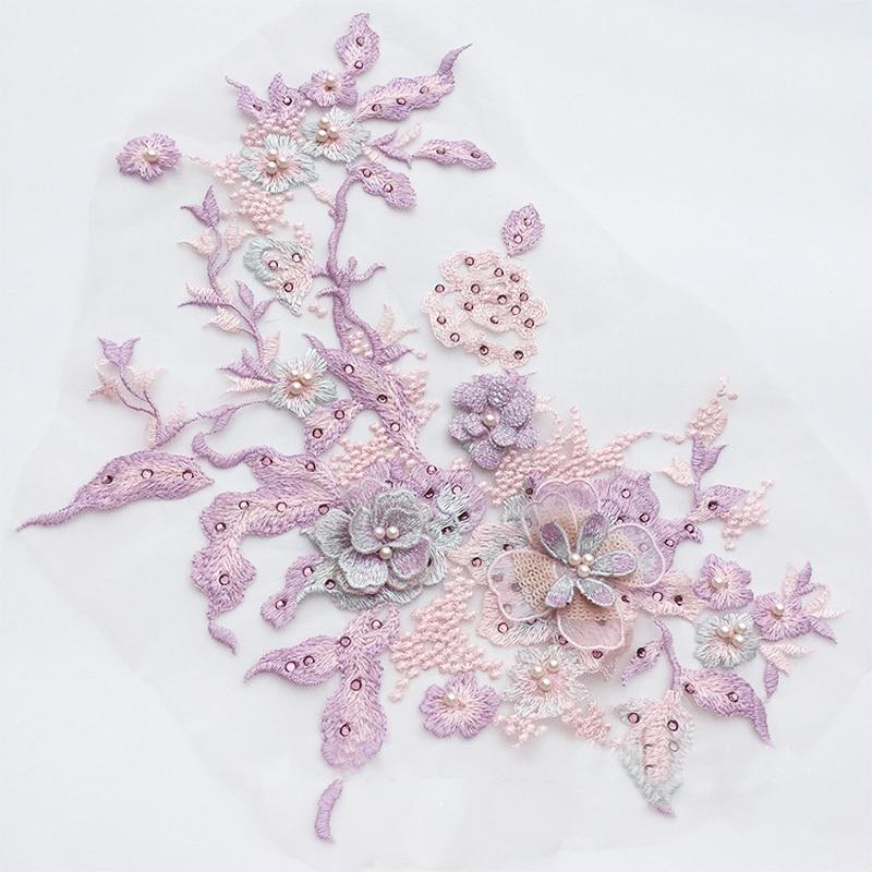 Embroidered Beaded Flower Sew-able Patch