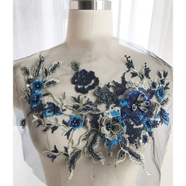 Embroidered Beaded Flower Sew-able Patch