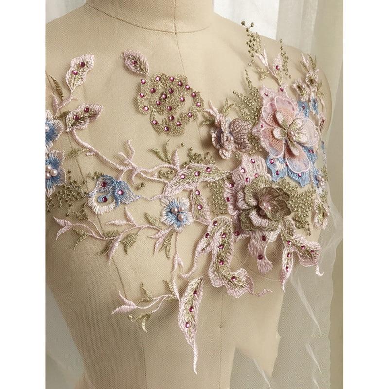 Embroidered Beaded Flower Sew-able Patch