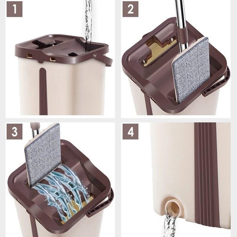 Self-Wringing Mop Bucket