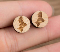 Thumbnail for Cute Wooden Stud Earrings