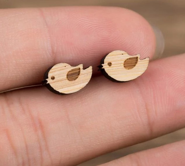 Cute Wooden Stud Earrings