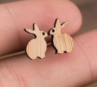 Thumbnail for Cute Wooden Stud Earrings