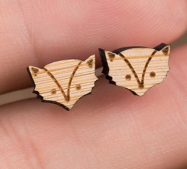 Cute Wooden Stud Earrings