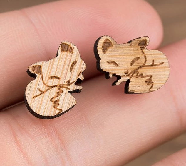 Cute Wooden Stud Earrings